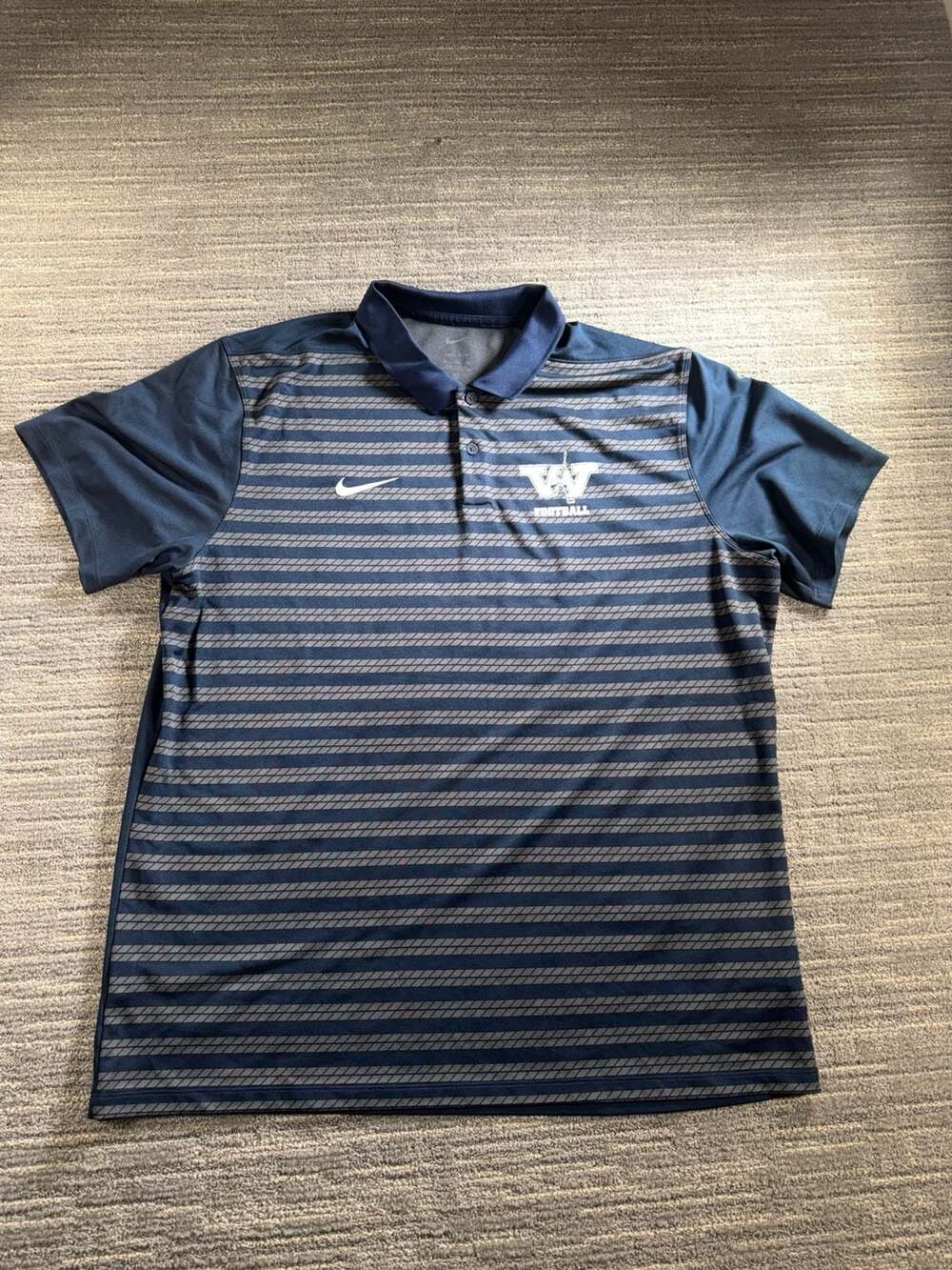 Nike Westminster College Titans Football Dri-FIT Striped Polo Shirt Size XL